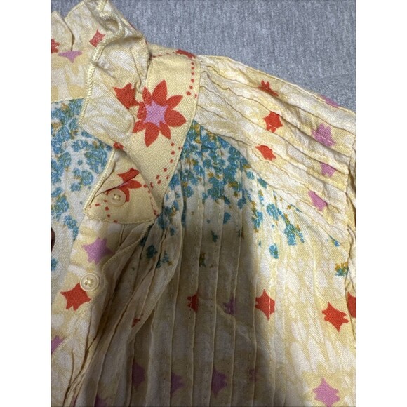 Free People Rare Feeling Maxi Dress Small Short Sleeve Floral Flare Western Boho - Picture 7 of 11